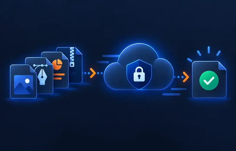 Multiple files grouped securely in one SendByCloud delivery
