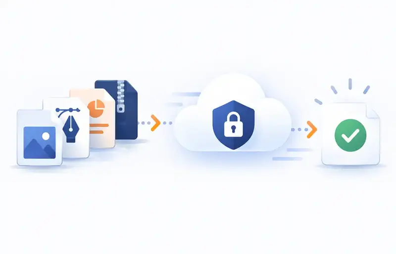 Multiple files grouped securely in one SendByCloud delivery
